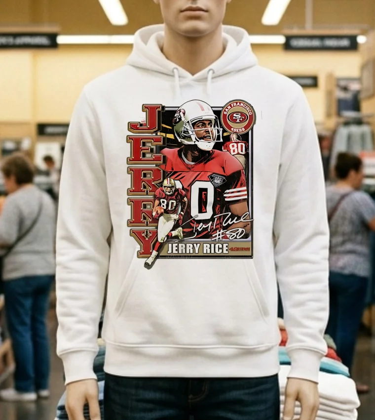 Jerry Rice San Francisco 49Ers Signature Vintage Shirt - white-t-shirt Jerry Rice San Francisco 49ers Signature Vintage Shirt White T Shirt 1