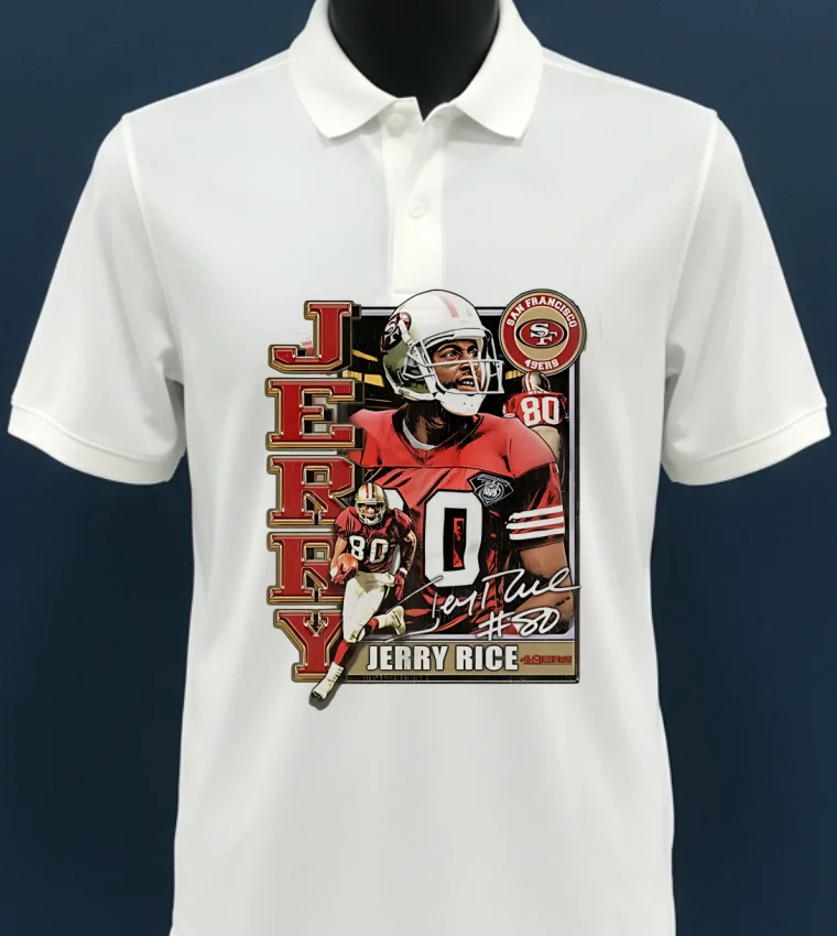 Jerry Rice San Francisco 49Ers Signature Vintage Shirt - white-t-shirt Jerry Rice San Francisco 49ers Signature Vintage Shirt White T Shirt 3
