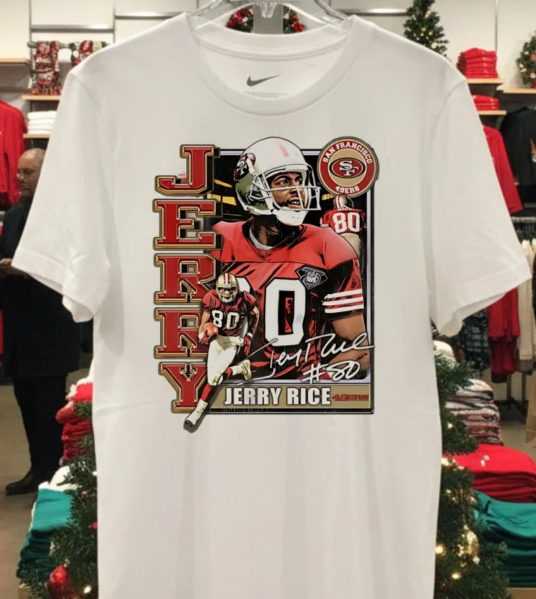 Jerry Rice San Francisco 49Ers Signature Vintage Shirt - white-t-shirt Jerry Rice San Francisco 49ers Signature Vintage Shirt White T Shirt