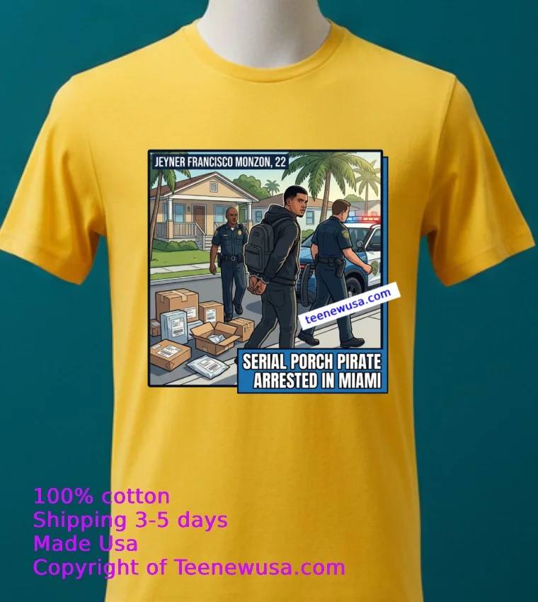 Jeyner Francisco Monzon 22 Who Stole Packages Has Been Arrested By Police T Shirt Yellow T Shirt 2