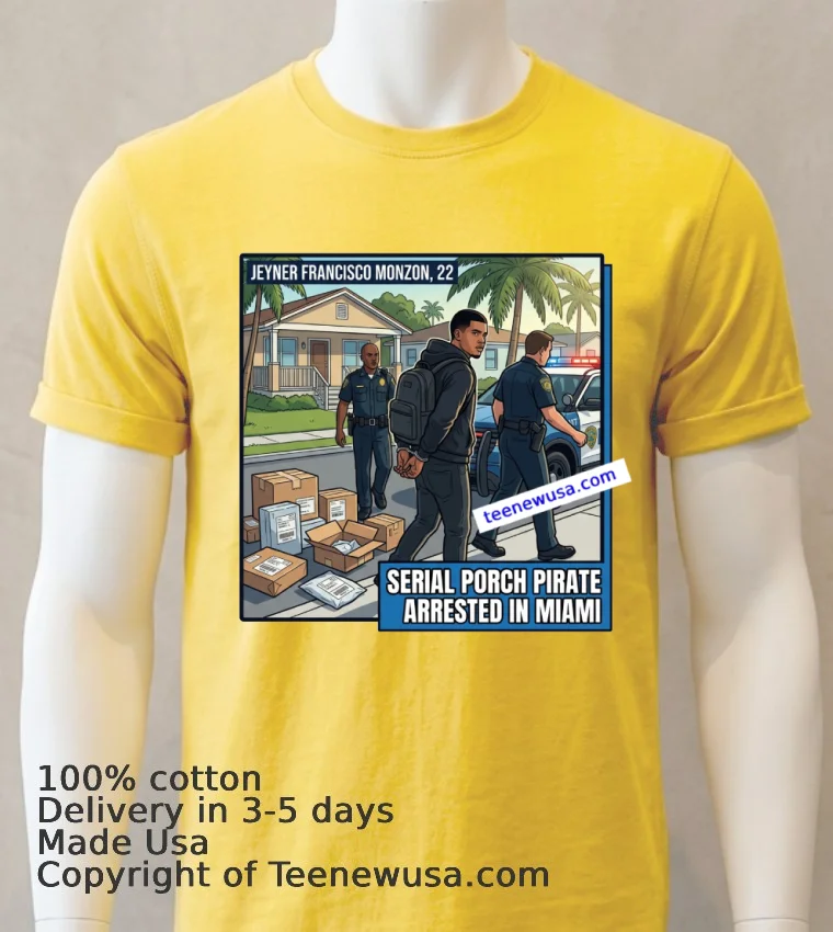 Jeyner Francisco Monzon, 22, Who Stole Packages, Has Been Arrested By Police T Shirt - yellow-t-shirt Jeyner Francisco Monzon 22 Who Stole Packages Has Been Arrested By Police T Shirt Yellow T Shirt