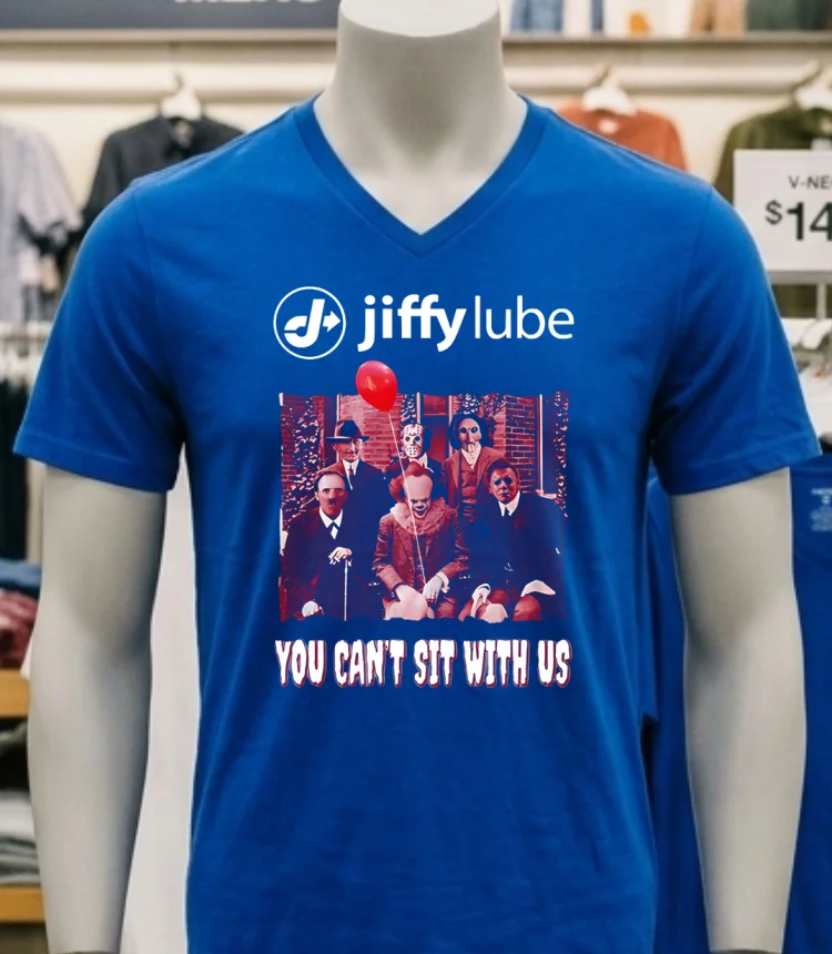 Jiffy Lube You Can T Sit With Us Shirt - navy-shirt Jiffy Lube You Cant Sit With Us Shirt Navy Shirt 1