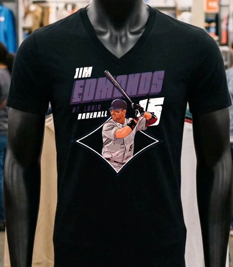 Jim Edmonds St. Louis Diamond Number 15 Shirt - balck-shirt Jim Edmonds St Louis Diamond Number 15 Shirt Balck Shirt