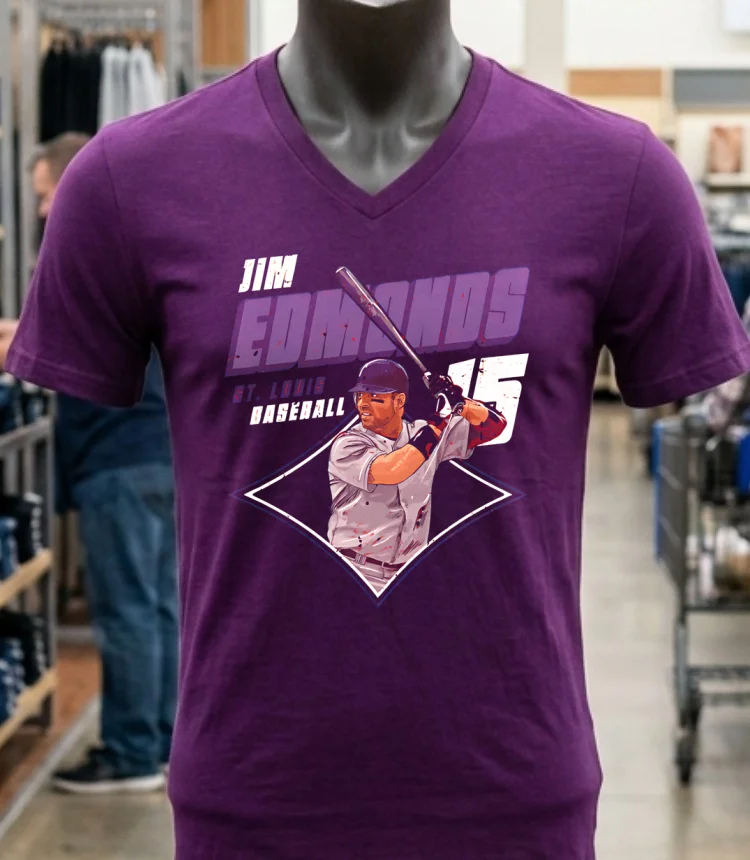Jim Edmonds St Louis Diamond Number 15 Shirt Purple Shirt