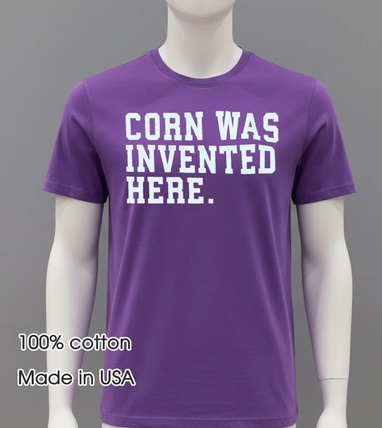Jim Gaffigan Corn Was Invented Here Shirt - purple-shirt Jim Gaffigan Corn Was Invented Here Shirt Purple Shirt