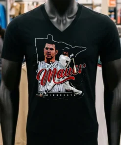 Joe Mauer Minnesota Twins State Silhouette Vintage Baseball Shirt