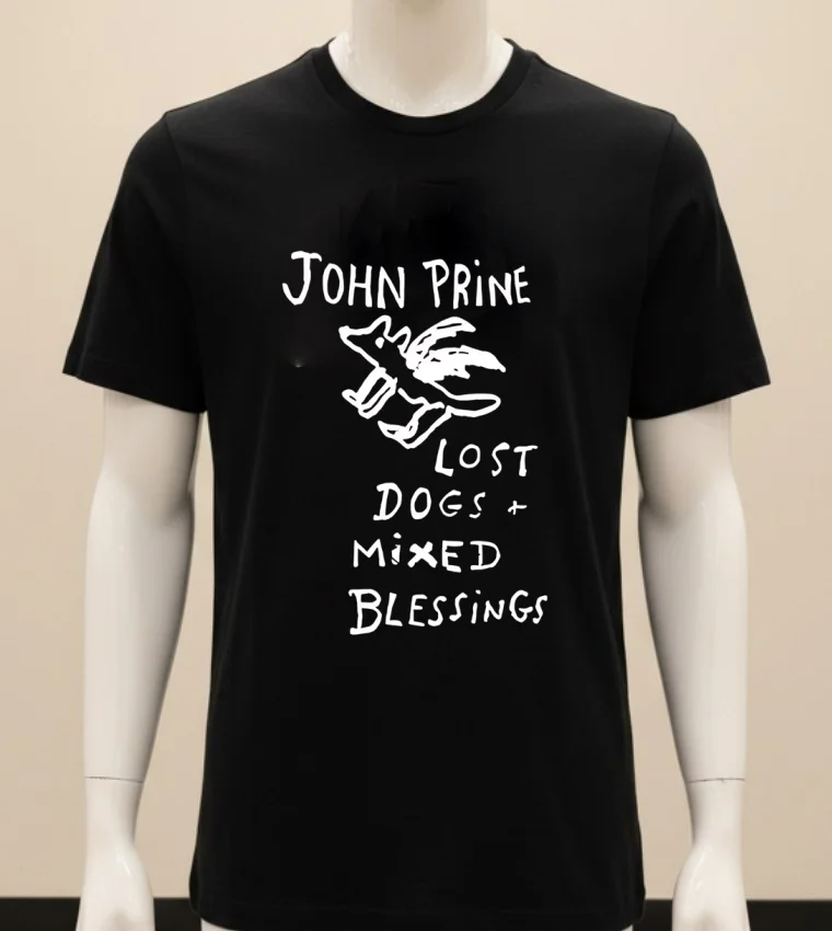 John Prine Lost Dogs And Mixed Blessings Throwback Shirt - balck-shirt John Prine Lost Dogs And Mixed Blessings Throwback Shirt Balck Shirt
