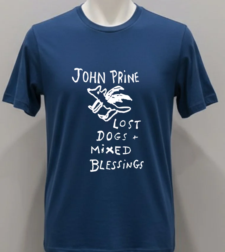 John Prine Lost Dogs And Mixed Blessings Throwback Shirt - navy-shirt John Prine Lost Dogs And Mixed Blessings Throwback Shirt Navy Shirt