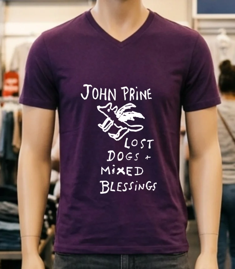 John Prine Lost Dogs And Mixed Blessings Throwback Shirt - purple-shirt John Prine Lost Dogs And Mixed Blessings Throwback Shirt Purple Shirt