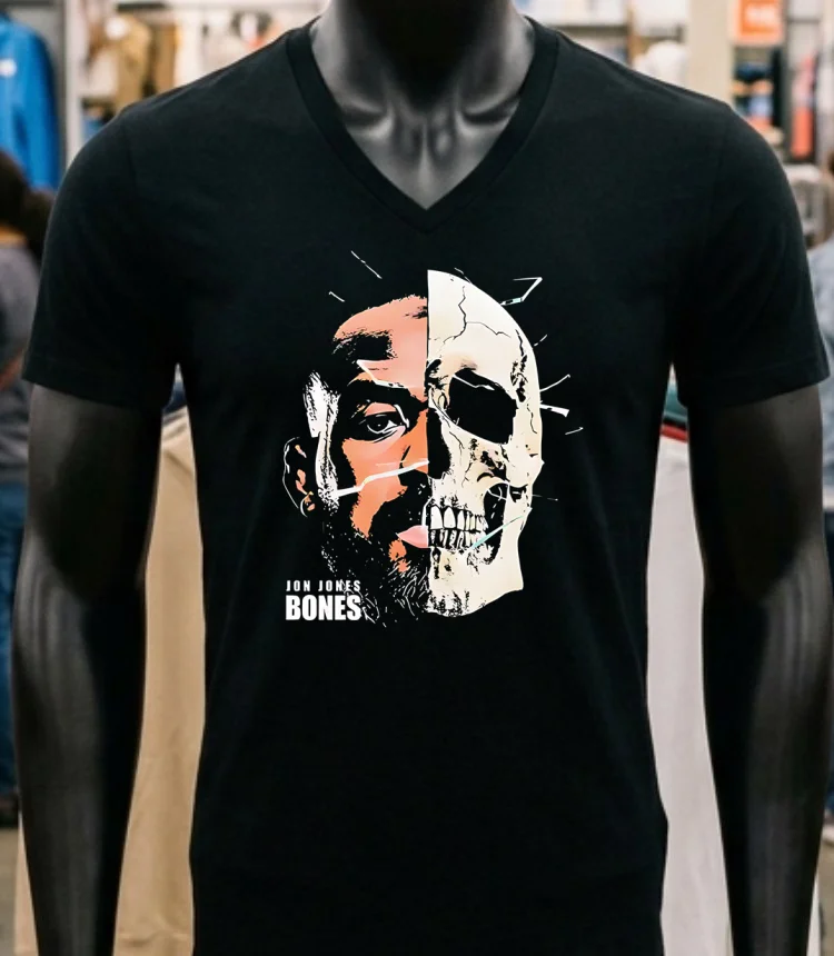 Jon Jones Bones Half Face American Former Mixed Martial Artist Shirt Balck Shirt