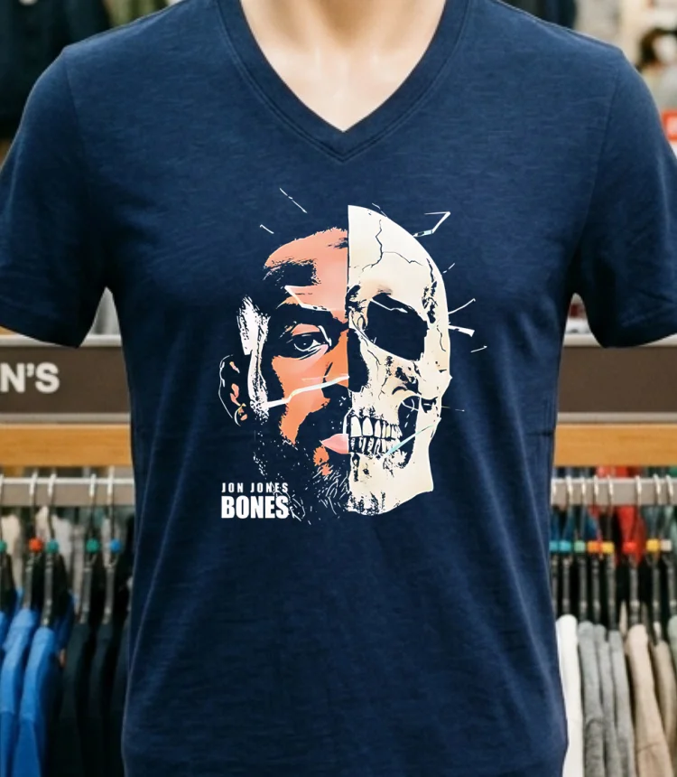Jon Jones Bones Half Face American Former Mixed Martial Artist Shirt Navy Shirt