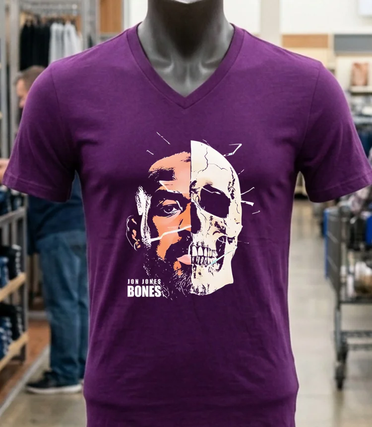 Jon Jones Bones Half Face American Former Mixed Martial Artist Shirt - purple-shirt Jon Jones Bones Half Face American Former Mixed Martial Artist Shirt Purple Shirt