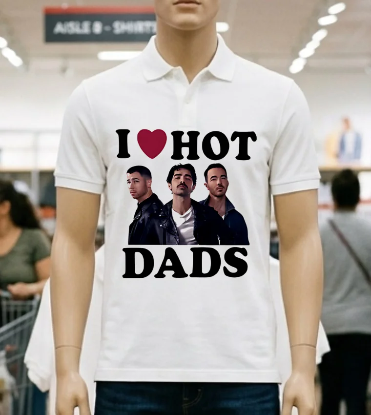 Jonas Brothers I Love Hot Dads Shirt - white-t-shirt Jonas Brothers I Love Hot Dads Shirt White T Shirt 2