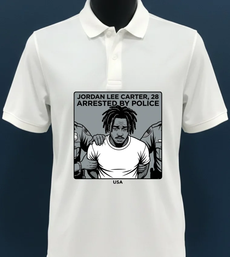 Jordan Lee Carter 28 Arrested By Police T Shirt White T Shirt 4