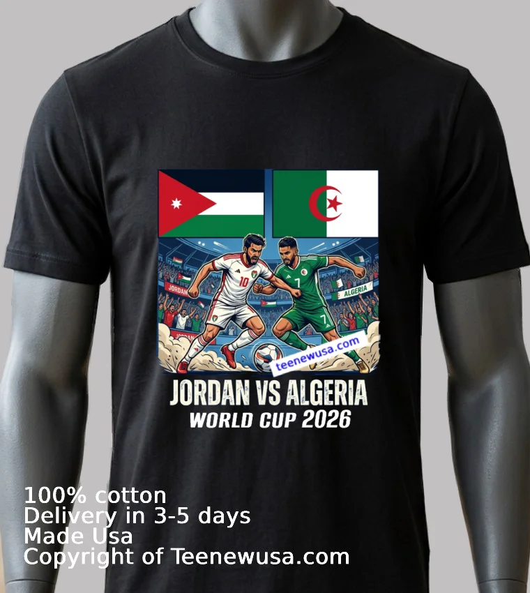 Jordan Vs Algeria World Cup 2026 T Shirt - balck-shirt 2 Jordan Vs Algeria World Cup 2026 T Shirt Balck Shirt 2