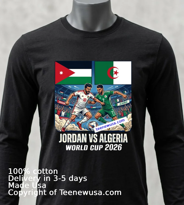 Jordan Vs Algeria World Cup 2026 T Shirt Balck Shirt