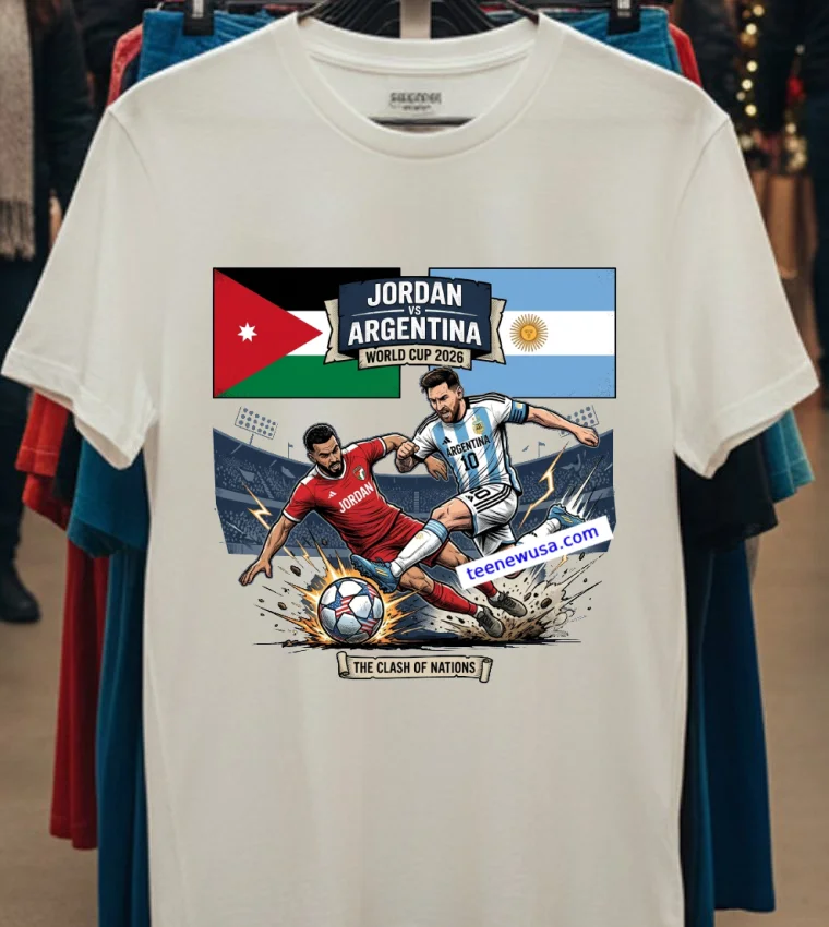 Jordan Vs Argentina World Cup 2026 T Shirt - white-t-shirt Jordan Vs Argentina World Cup 2026 T Shirt White T Shirt