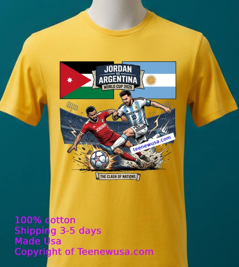 Jordan Vs Argentina World Cup 2026 T Shirt - yellow-t-shirt 2 Jordan Vs Argentina World Cup 2026 T Shirt Yellow T Shirt 2