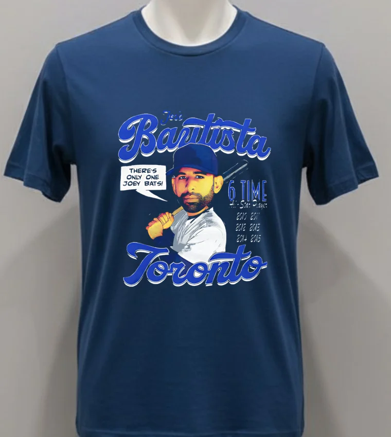 Jose Bautista Toronto Comic 6 Time Shirt - navy-shirt Jose Bautista Toronto Comic 6 Time Shirt Navy Shirt 1
