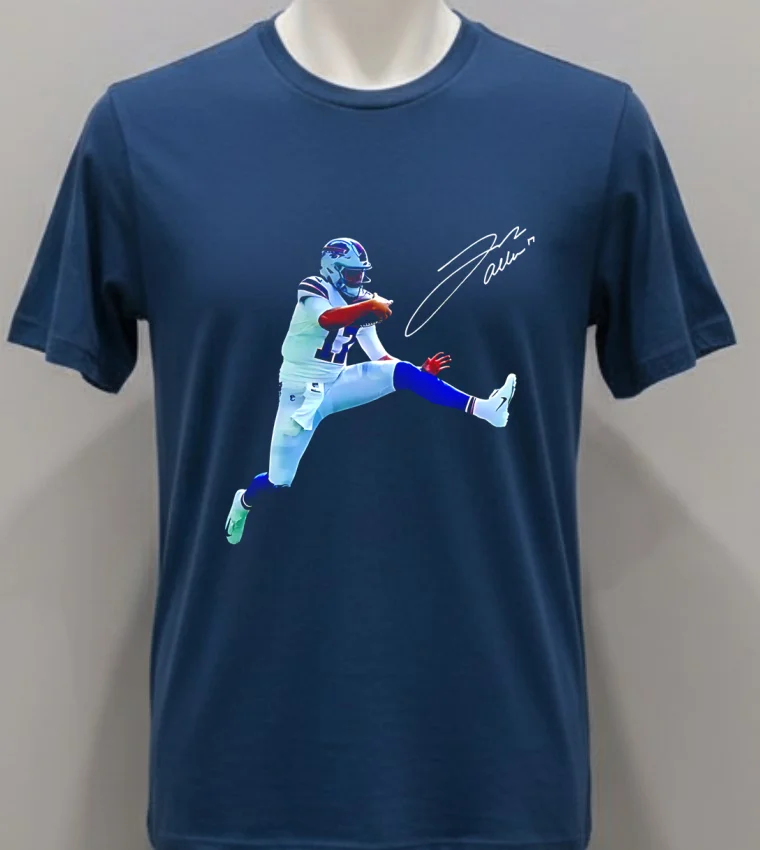 Josh Allen Game Day Fit Buffalo Bills Signature Shirt - navy-shirt Josh Allen Game Day Fit Buffalo Bills Signature Shirt Navy Shirt 1