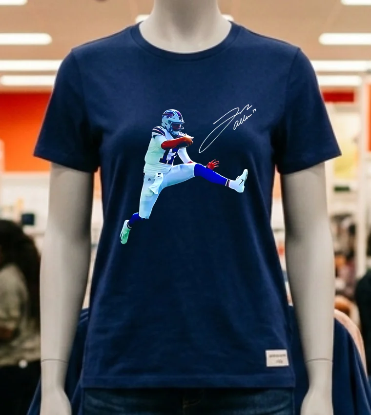 Josh Allen Game Day Fit Buffalo Bills Signature Shirt - navy-shirt Josh Allen Game Day Fit Buffalo Bills Signature Shirt Navy Shirt 2