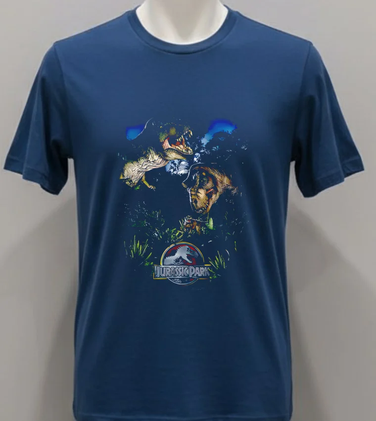 Jurassic Park Happy Family Retro Shirt - navy-shirt Jurassic Park Happy Family Retro Shirt Navy Shirt 1