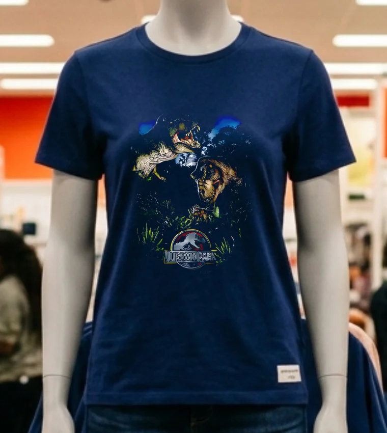 Jurassic Park Happy Family Retro Shirt Navy Shirt 2