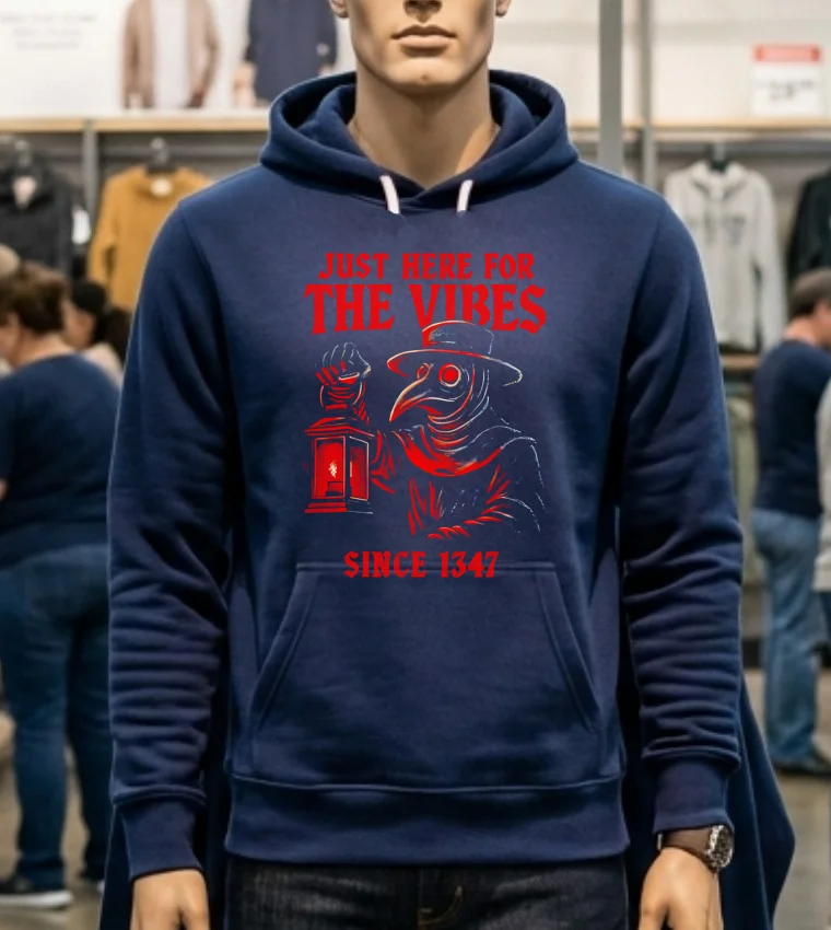 Just Here For The Vibes Since 1347 Shirt - navy-shirt Just Here For The Vibes Since 1347 Shirt Navy Shirt