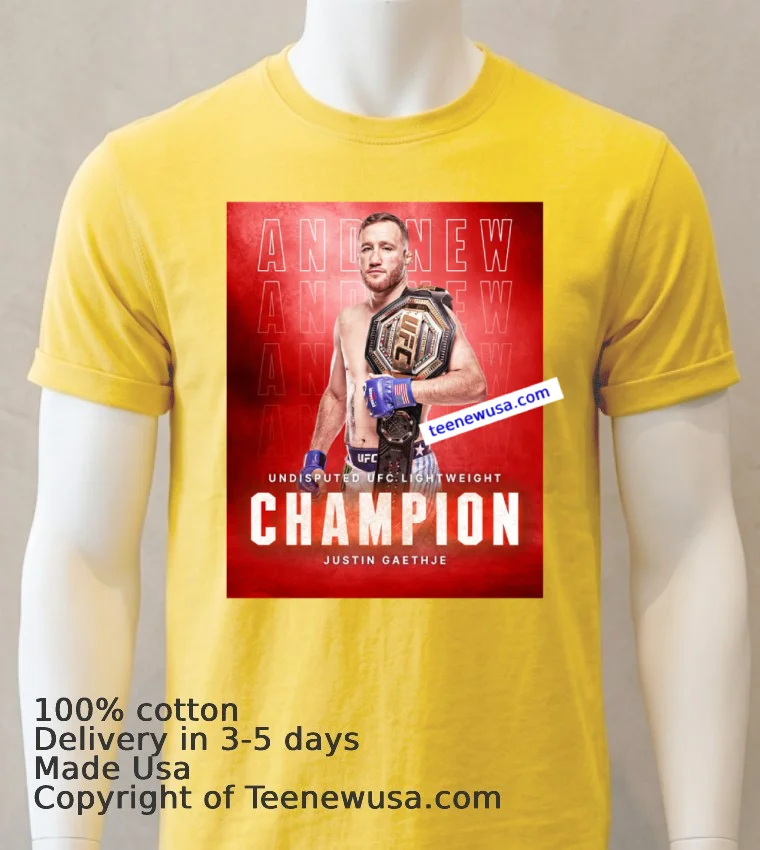 Justin Gaethje Defeats Ilia Topuria Ufc Freedom 250 T Shirt Yellow T Shirt