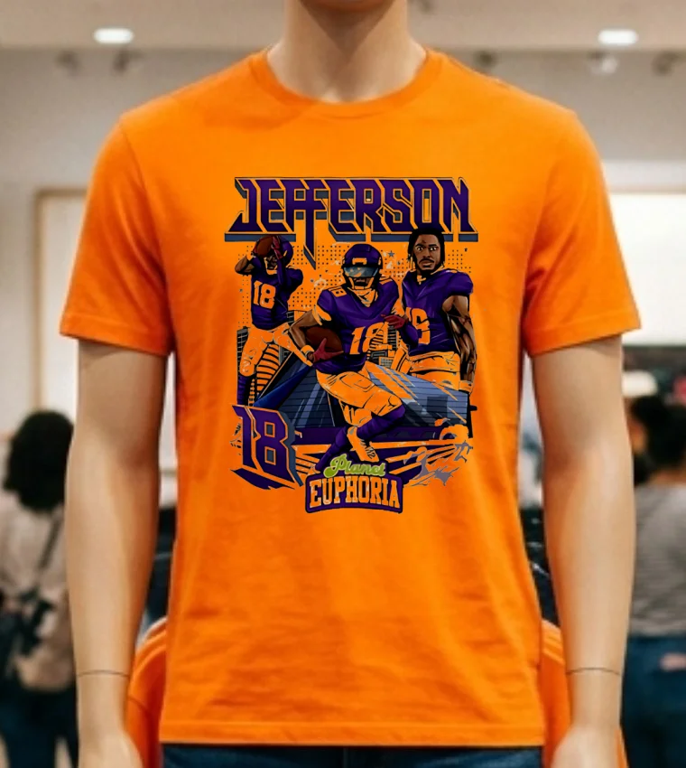 Justin Jefferson 18 Nfl Minnesota Vikings Player Shirt - orange-shirt Justin Jefferson 18 Nfl Minnesota Vikings Player Shirt Orange Shirt