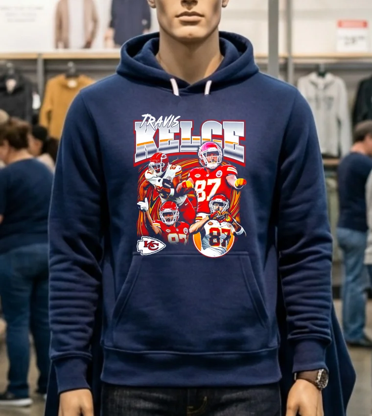 Kansas City Chiefs Travis Kelce Nfl Notorious Player Graphic Shirt Navy Shirt