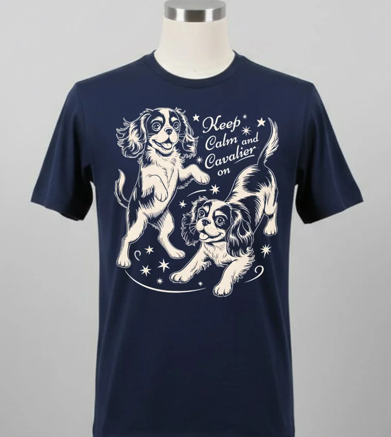 Keep Calm And Cavalier On Dog Shirt - balck-shirt Keep Calm And Cavalier On Dog Shirt Balck Shirt 2