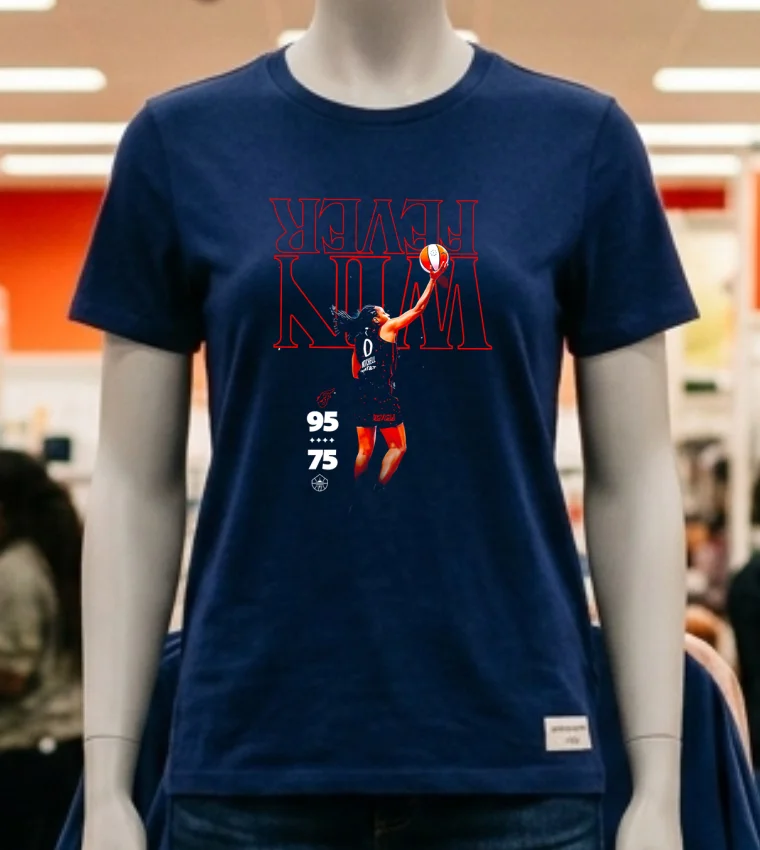 Kelsey Mitchell Indiana Fever Win Reverse Letters Shirt Navy Shirt 2