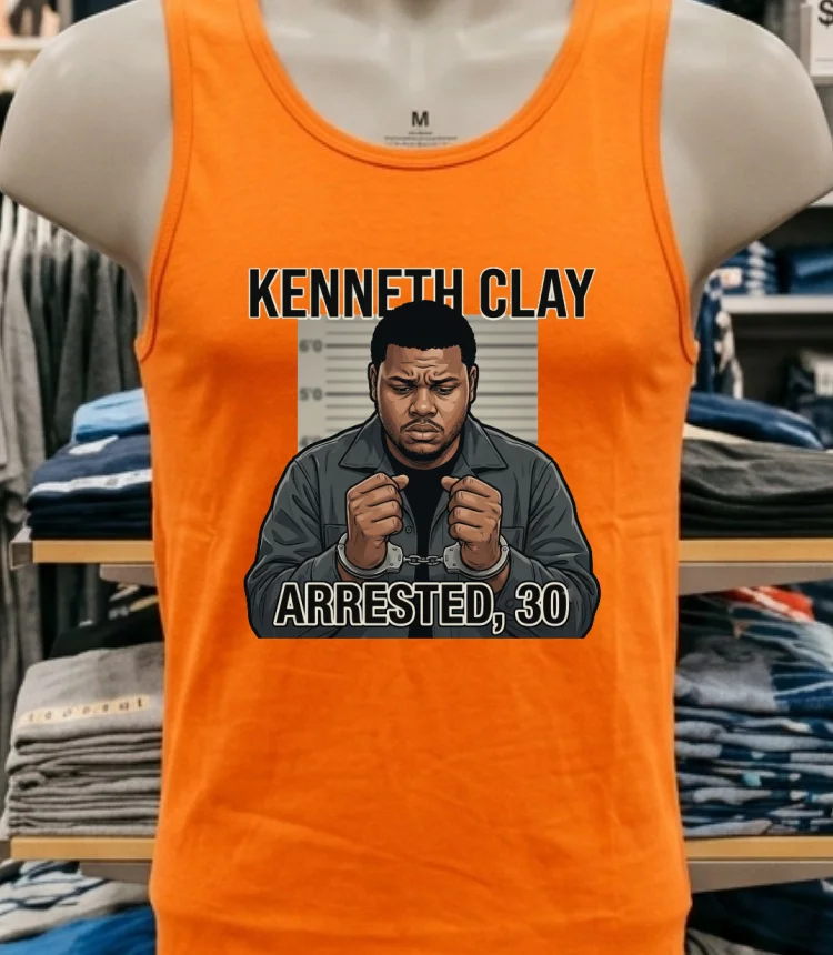 Kenneth Clay 30 Was Arrested By Police T Shirt Orange Shirt