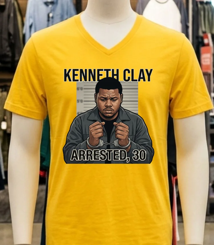 Kenneth Clay 30 Was Arrested By Police T Shirt Yellow T Shirt