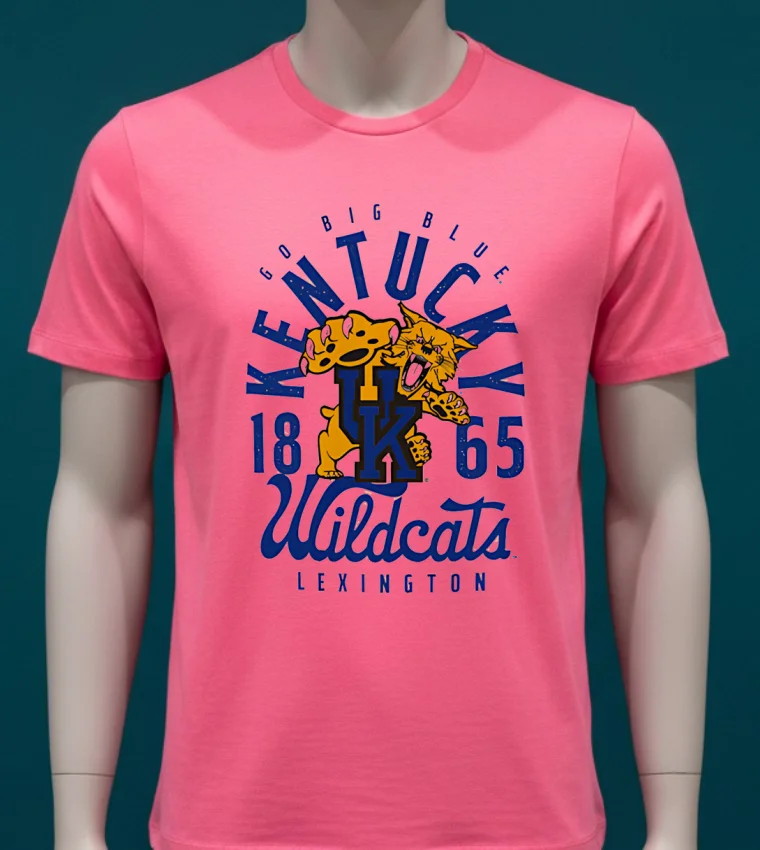 Kentucky Wildcats Comfort Colors Mascot 1865 Shirt - pink-t-shirt Kentucky Wildcats Comfort Colors Mascot 1865 Shirt Pink T Shirt