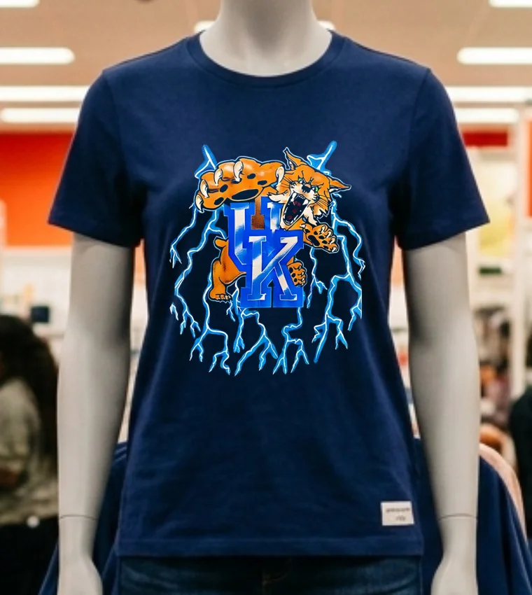 Kentucky Wildcats Special Thunder Design Shirt - navy-shirt Kentucky Wildcats Special Thunder Design Shirt Navy Shirt 2