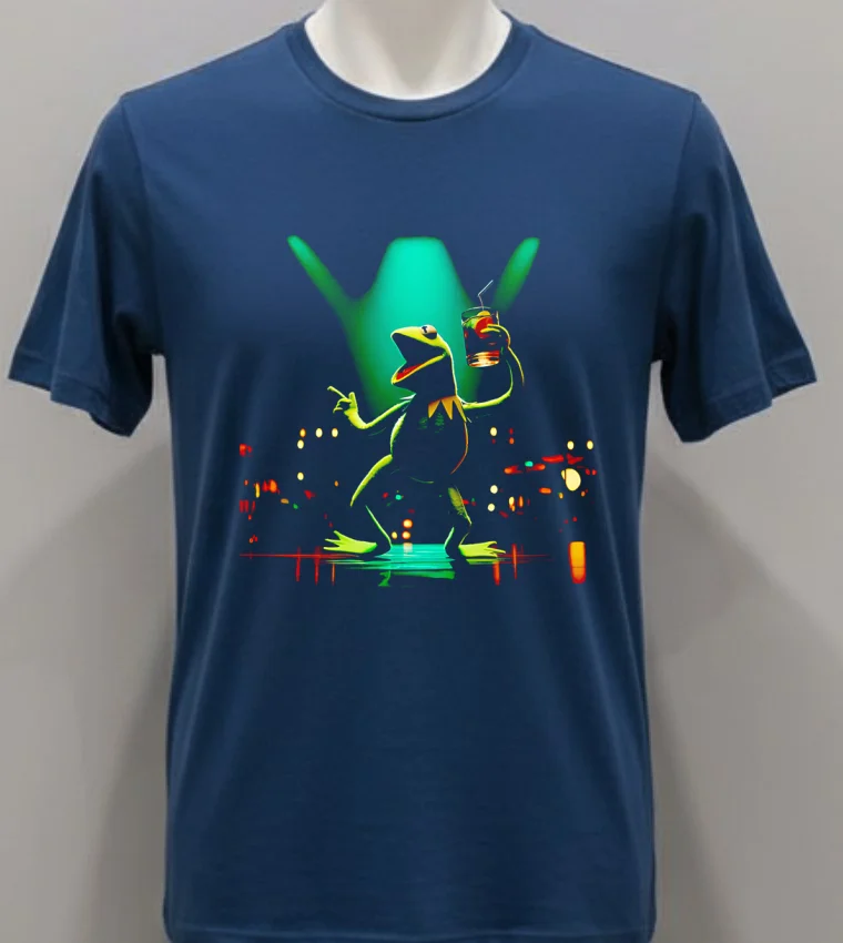 Kermit The Frog Stage Lights Shirt - navy-shirt Kermit The Frog Stage Lights Shirt Navy Shirt 1