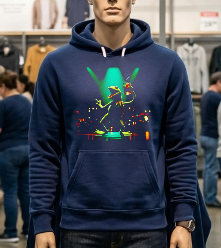 Kermit The Frog Stage Lights Shirt Navy Shirt