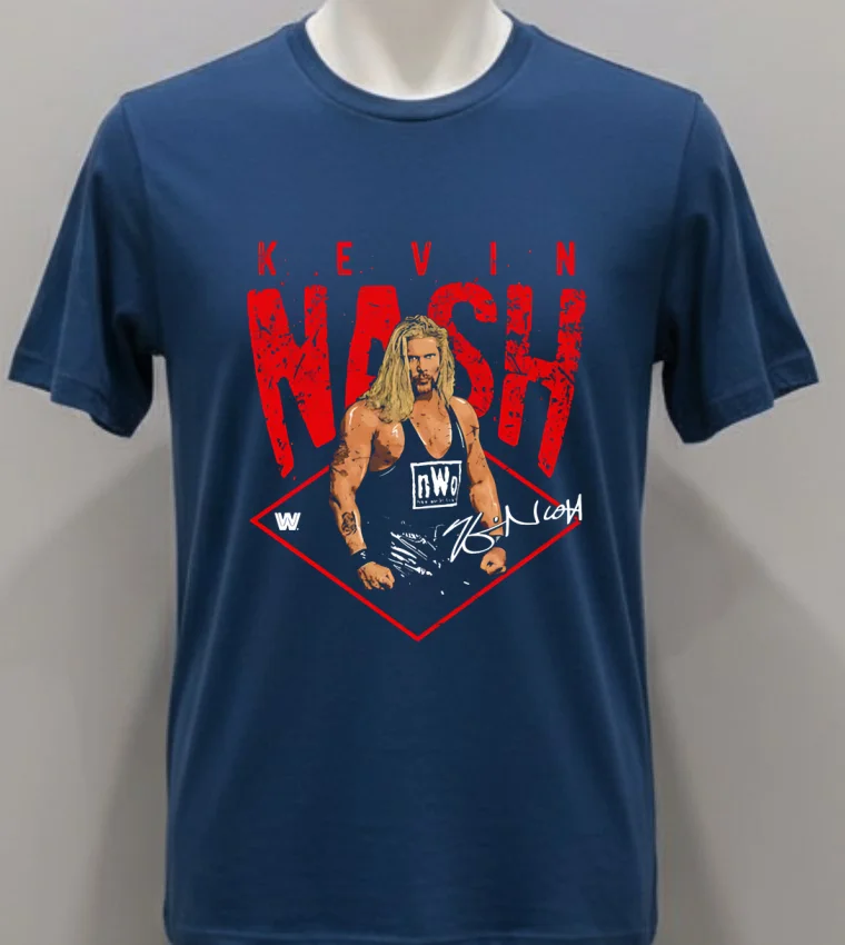 Kevin Nash Nwo Signature Retro Shirt - navy-shirt Kevin Nash Nwo Signature Retro Shirt Navy Shirt 1