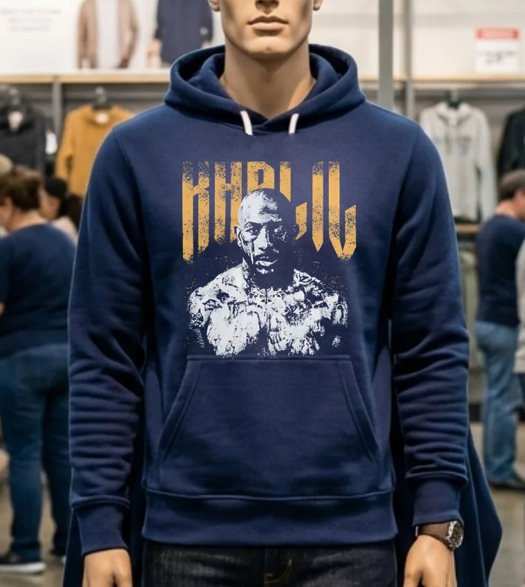 Khalil Rountree Ufc Fight Night Graphic Design Retro Shirt - navy-shirt Khalil Rountree Ufc Fight Night Graphic Design Retro Shirt Navy Shirt