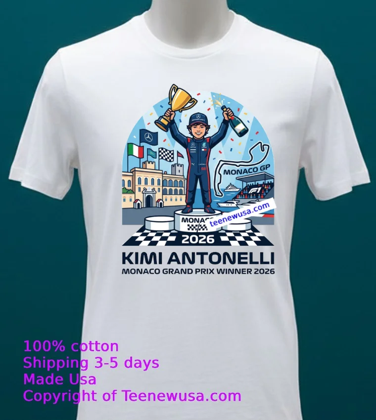 Kimi Antonelli Wins The 2026 Monaco Grand Prix T Shirt White T Shirt 20