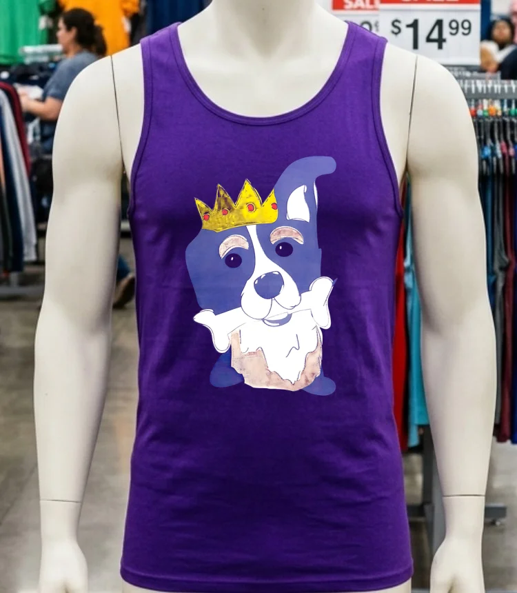 King Dog Chews Bones Cartoon Shirt - purple-shirt King Dog Chews Bones Cartoon Shirt Purple Shirt