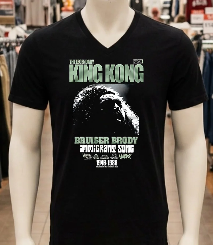 King Kong Hardcore Chocolate Bruiser Brody Immigrant Song Shirt - balck-shirt King Kong Hardcore Chocolate Bruiser Brody Immigrant Song Shirt Balck Shirt