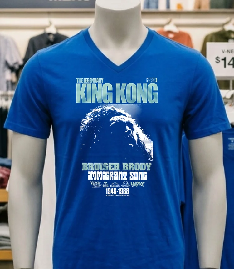King Kong Hardcore Chocolate Bruiser Brody Immigrant Song Shirt - navy-shirt King Kong Hardcore Chocolate Bruiser Brody Immigrant Song Shirt Navy Shirt 2