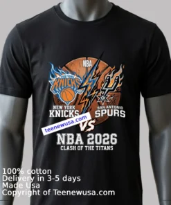 Knicks Vs Spurs Official Nba Finals 2026 Championship Shirt Balck Shirt 2