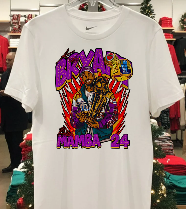 Kobe Bryant Mamba 24 Champion Design Style Art Shirt - white-t-shirt Kobe Bryant Mamba 24 Champion Design Style Art Shirt White T Shirt