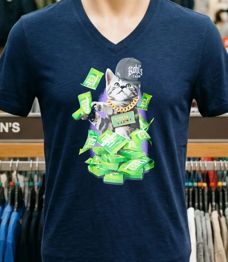 Kohls Cash Kitty Graphic Funny Cat Shirt - navy-shirt Kohls Cash Kitty Graphic Funny Cat Shirt Navy Shirt 1