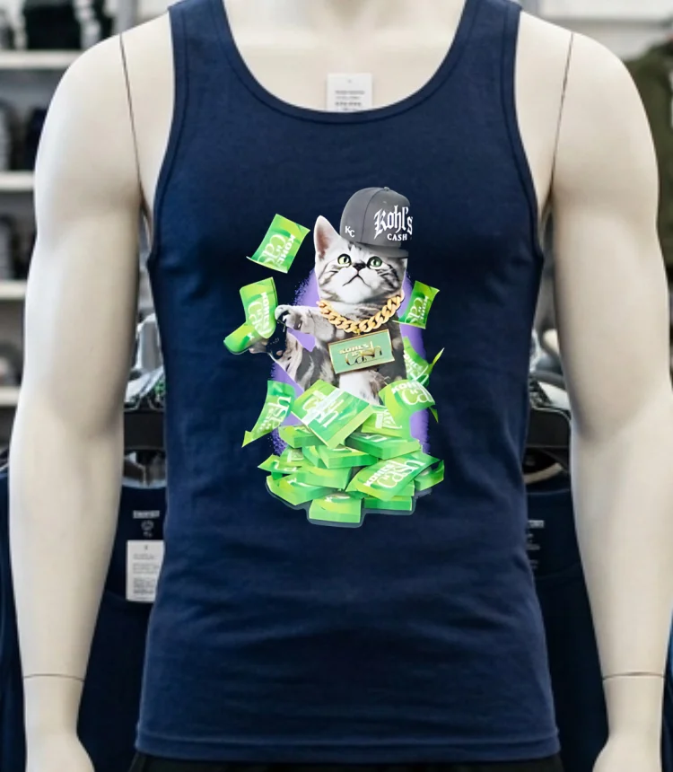 Kohls Cash Kitty Graphic Funny Cat Shirt - navy-shirt Kohls Cash Kitty Graphic Funny Cat Shirt Navy Shirt