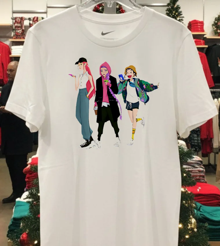 Kpop Demon Hunters Huntr X Off Duty Youth Shirt - white-t-shirt Kpop Demon Hunters Huntr X Off Duty Youth Shirt White T Shirt